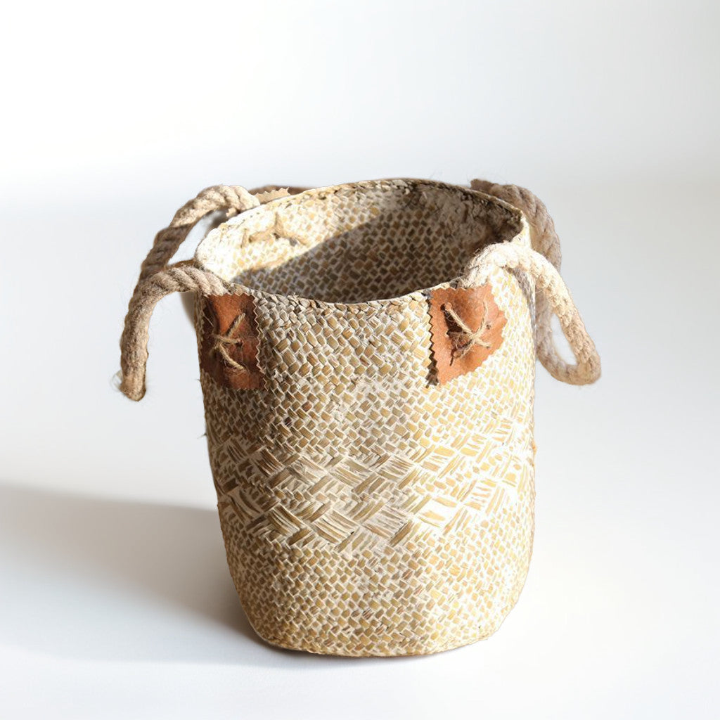 Natural Straw Woven Basket