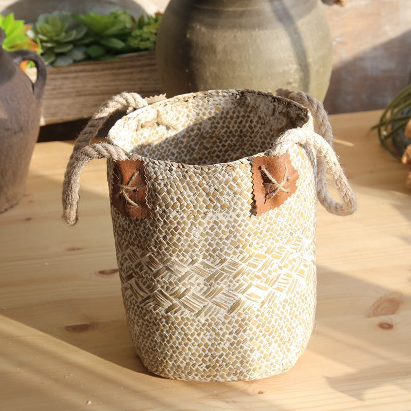 Natural Straw Woven Basket