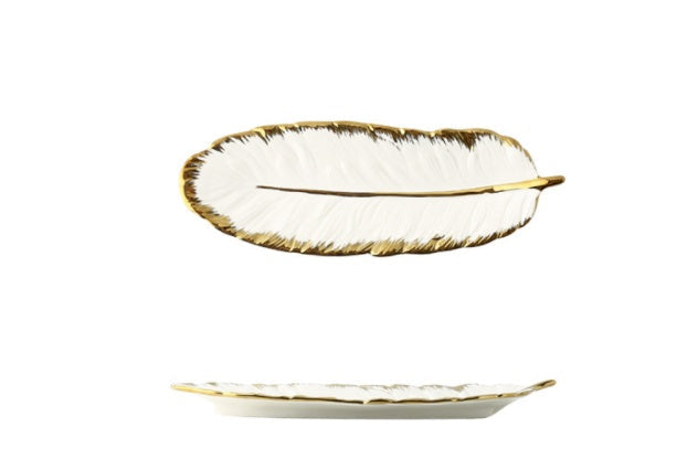 Decorative Feather-Shaped Tray