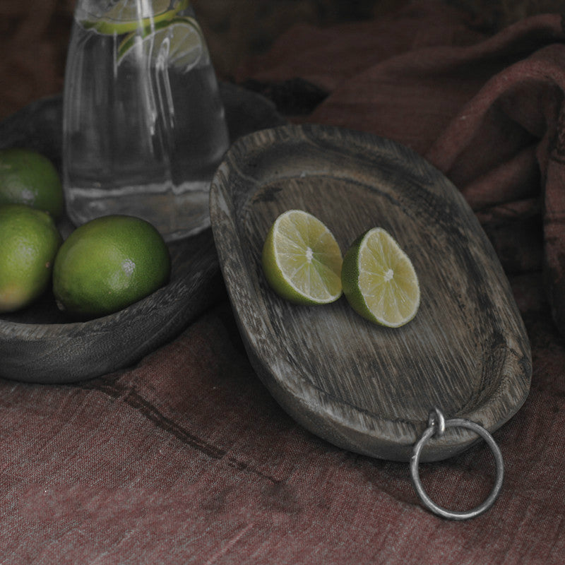 Rustic Wood Trays with Iron Ring