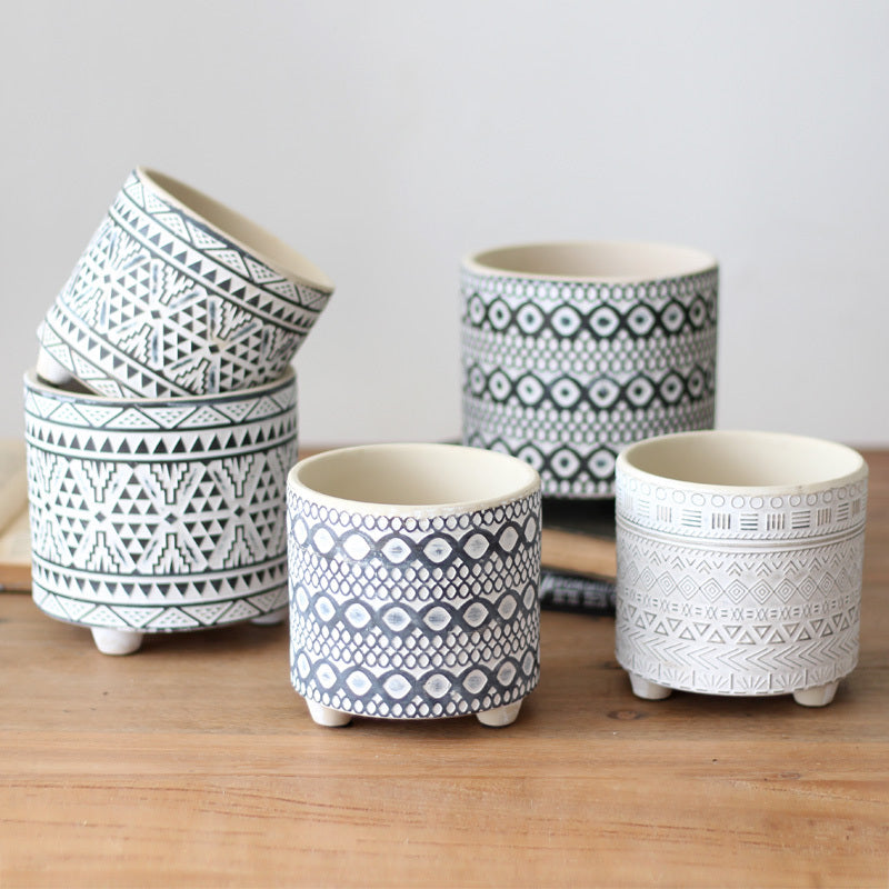 Patterned Ceramic Plant Pots