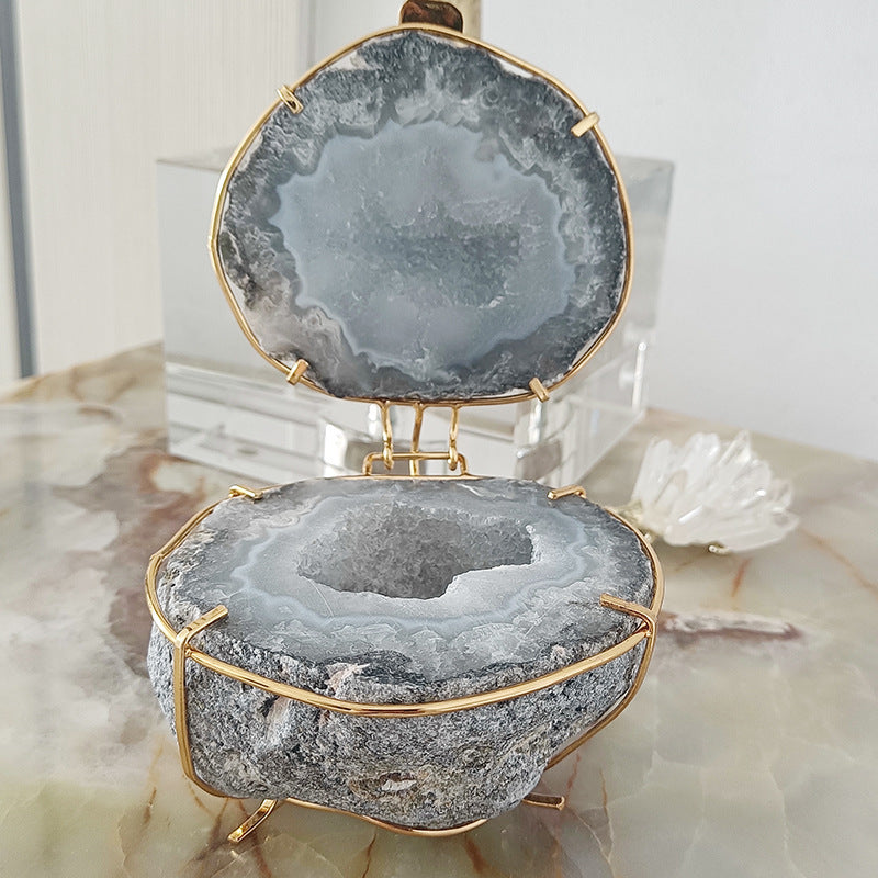 Natural Agate Geode Box