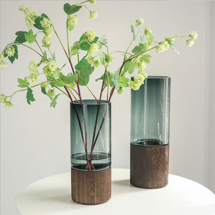 Glass & Wood Vase Collection