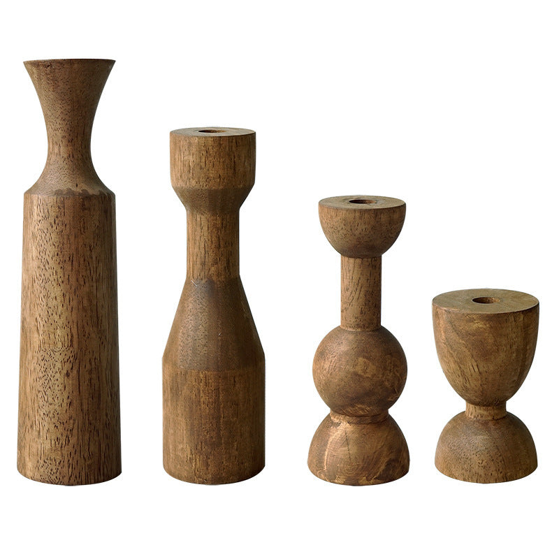Hand-Turned Wood Candle Holders