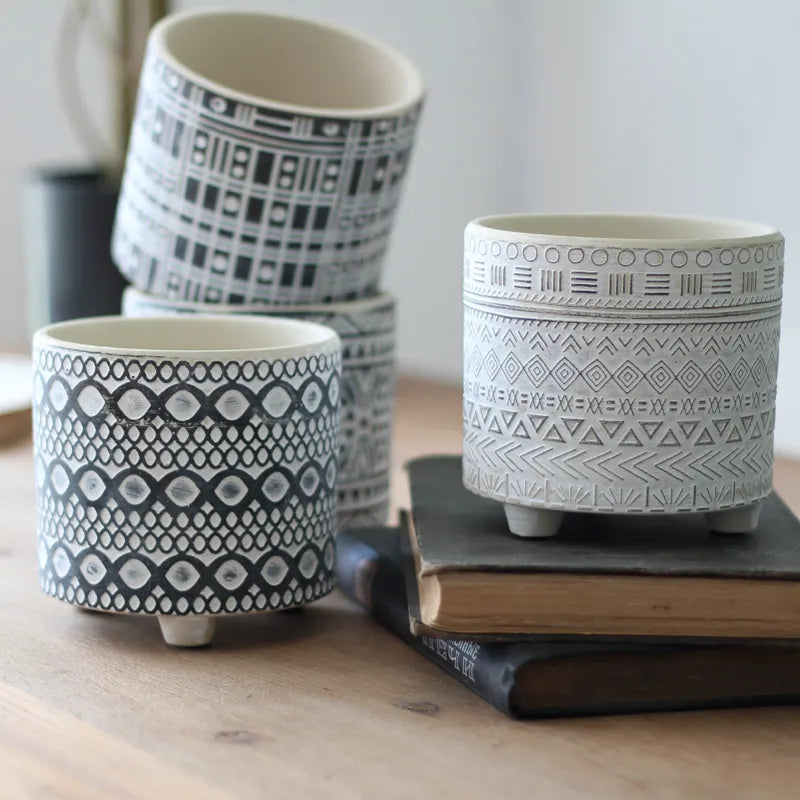 Patterned Ceramic Plant Pots