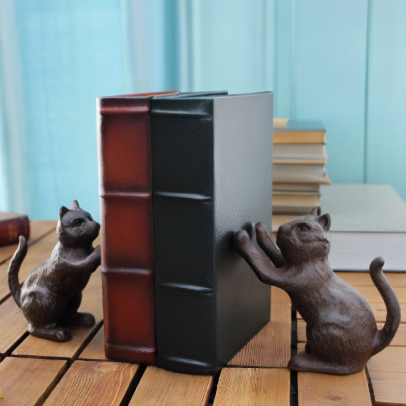 Vintage Cast Iron Cat Bookends – Set of 2